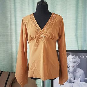 Vintage Embroidered Boho V-neck Blouse